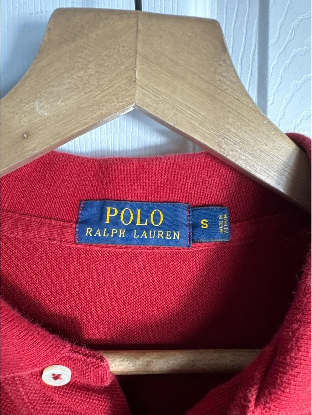 Polo Ralph Lauren Men's Long Sleeve Red Cotton Polo Shirt Size S